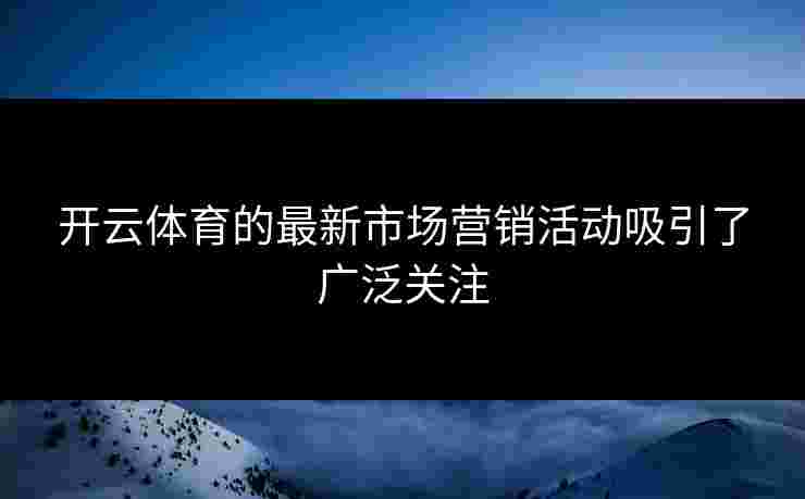 开云体育的最新市场营销活动吸引了广泛关注
