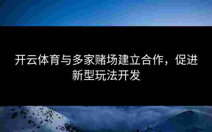 开云体育与多家赌场建立合作，促进新型玩法开发