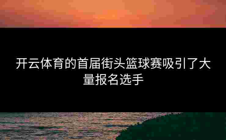 开云体育的首届街头篮球赛吸引了大量报名选手